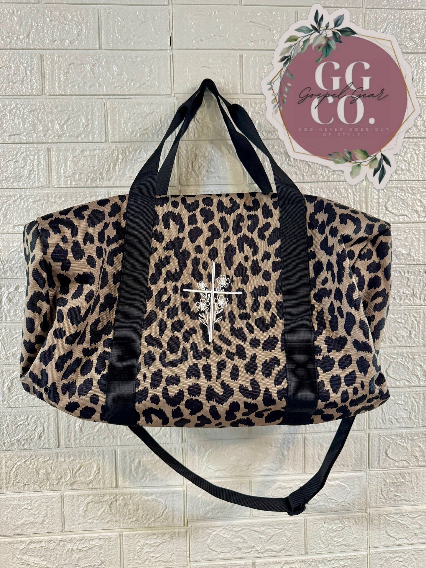 Floral Cross Embroidered Duffle Bag – Faith + Function