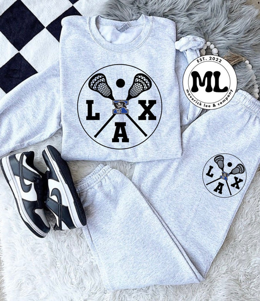 Xenia lacrosse jogger set - black LAX circle