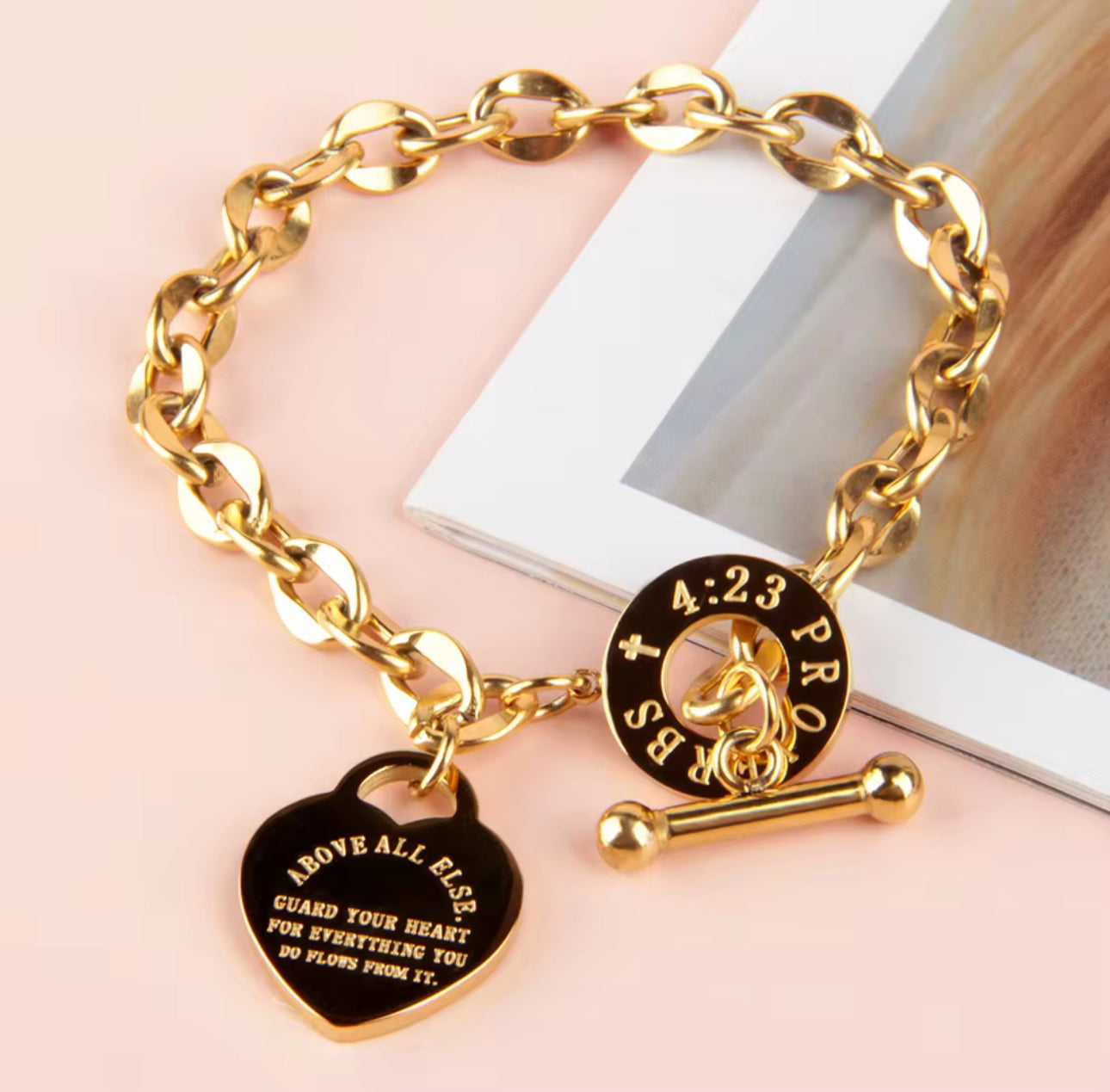 Proverbs 4:23 Bracelet - Christian Bracelet - Christian Gift - Faith Bracelet - Christian Apparel