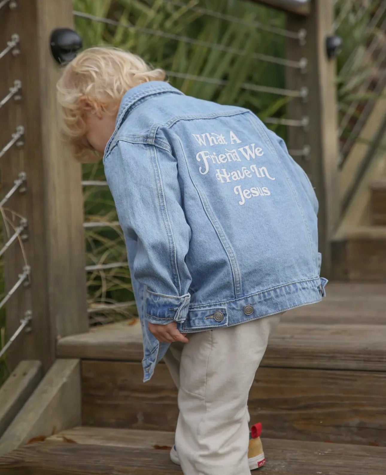 WHAT A FRIEND IN JESUS KIDS DENIM JACKET