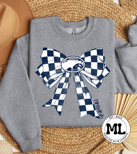 Fairmont Firebirds checkered bow