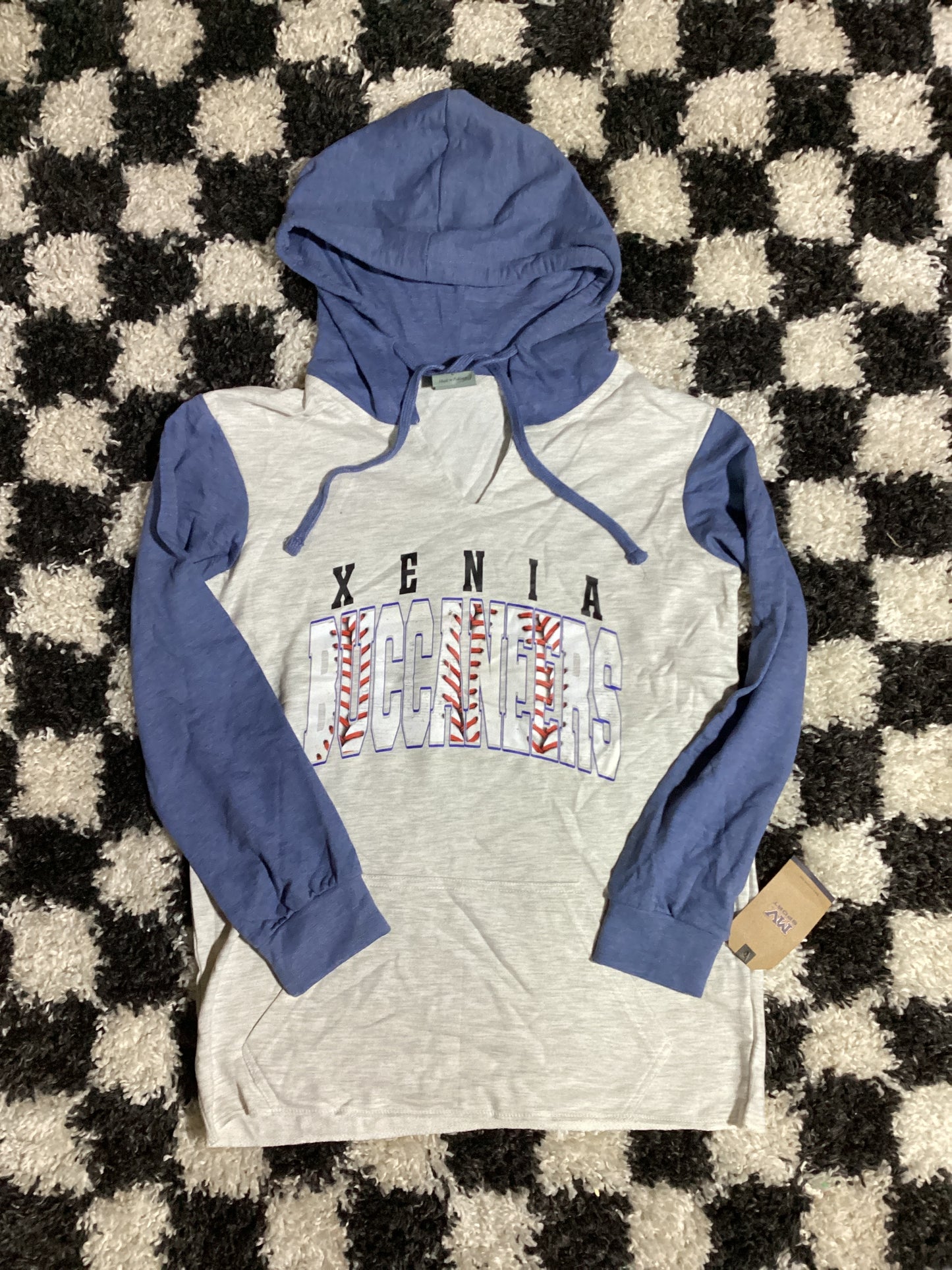 Large women’s fit Xenia baseball hoodie in stock