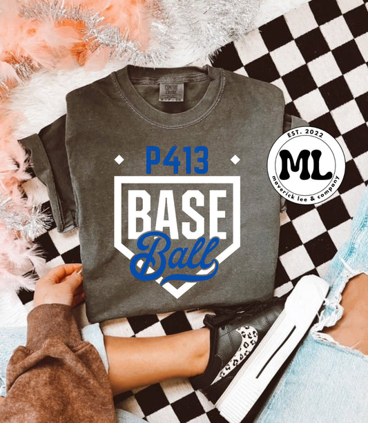 P413 - white diamond block + script