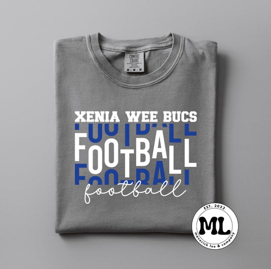 Xenia wee bucs stacked football