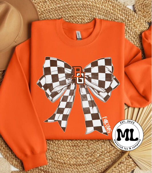Bowling Green checkered bow