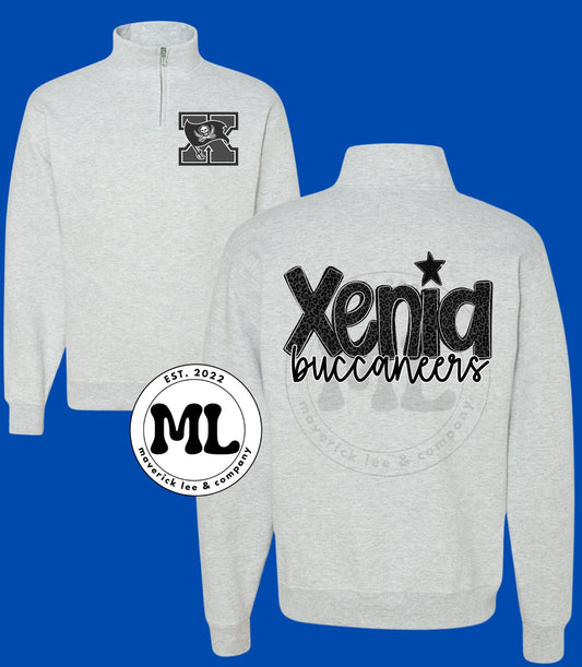 Xenia Buccaneers gray scale – front logo pocket and back