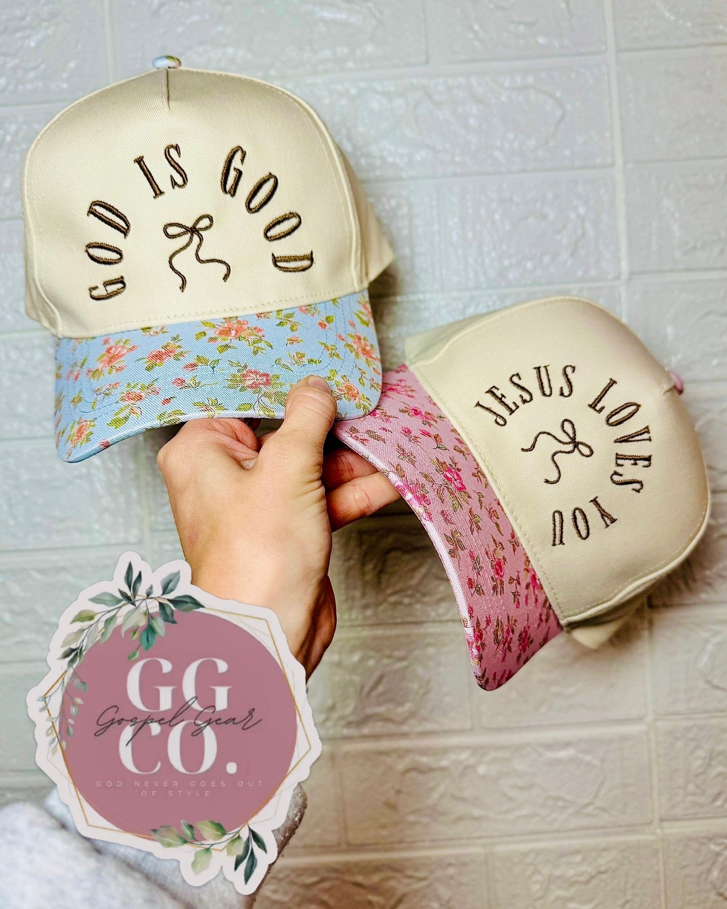Jesus Loves You Bow Embroidered Hat