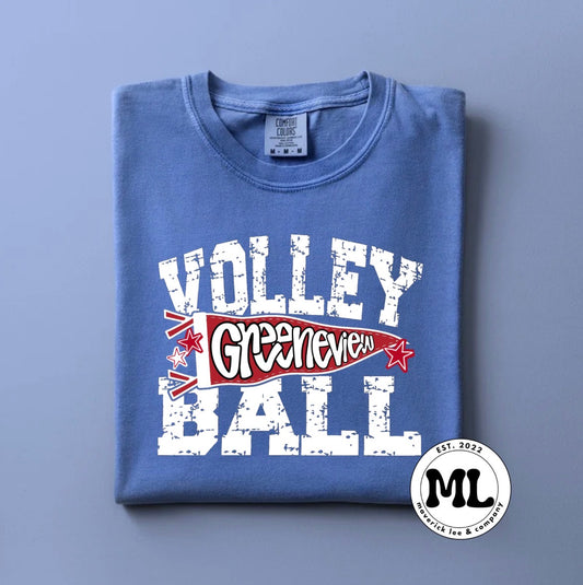 Greeneview volleyball distressed pennant