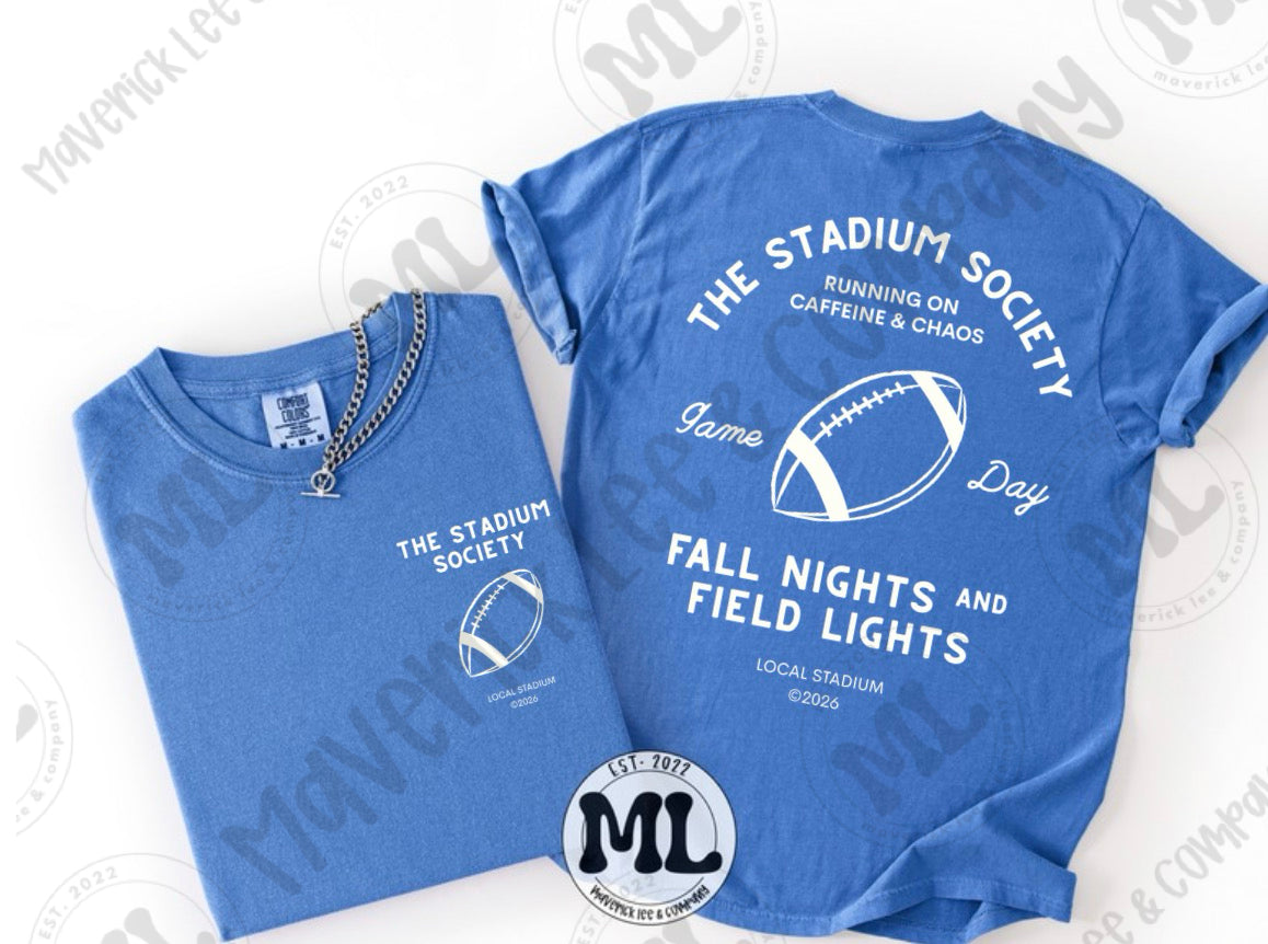The stadium society – white font