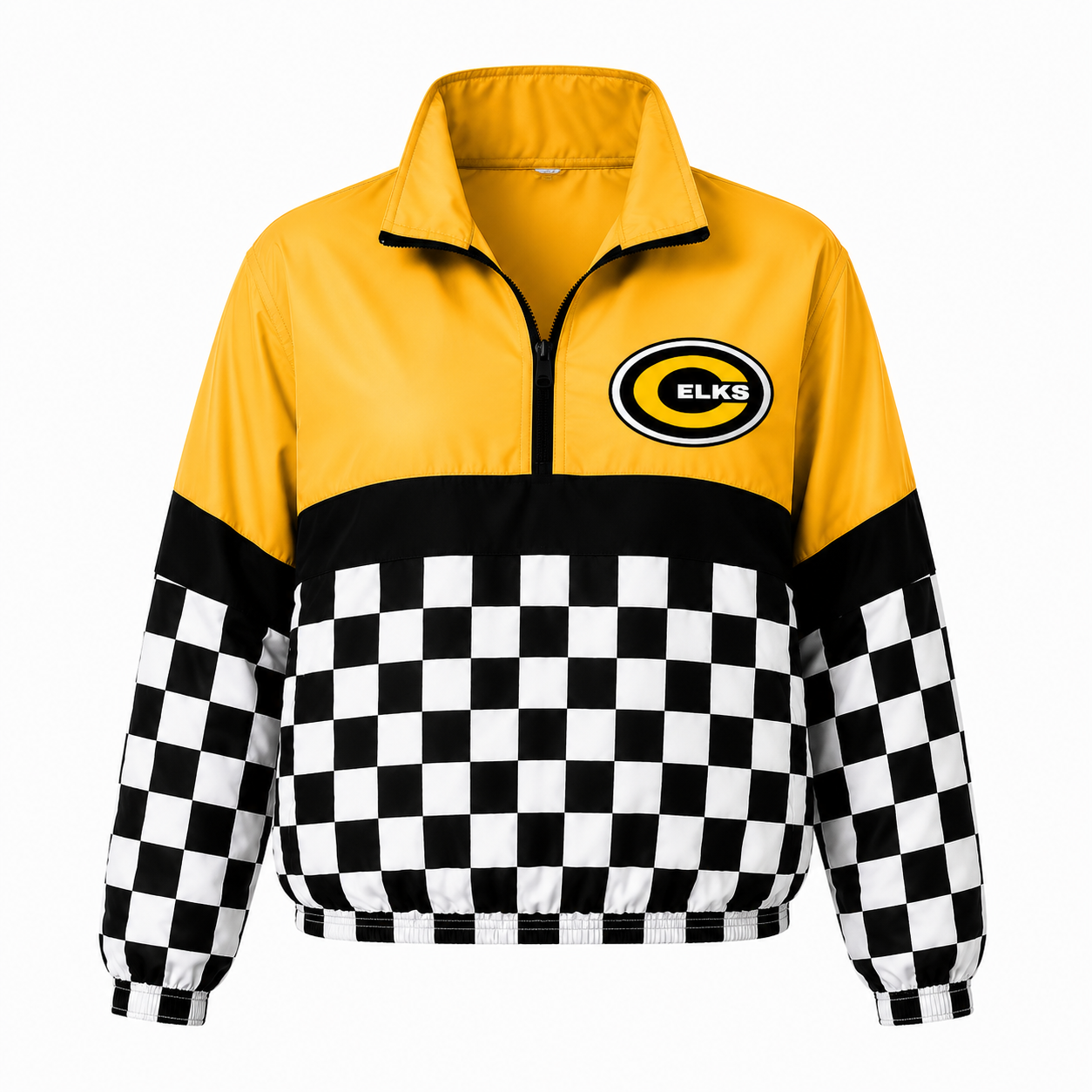 Quarter zip - Centerville - yellow top / black stripe / black and white checkered bottom