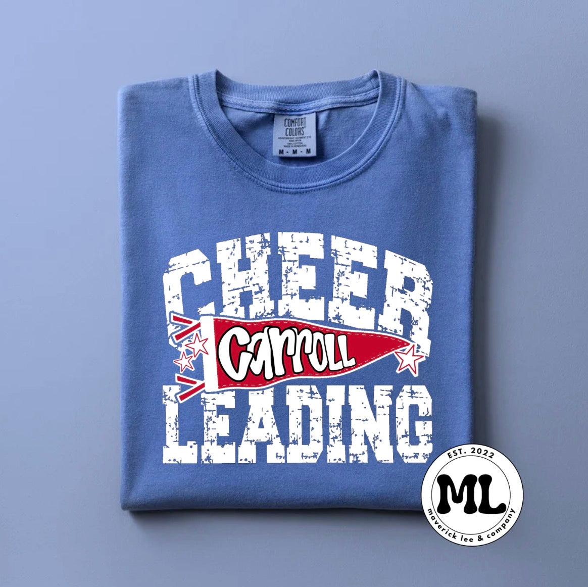 Carroll cheerleading distressed pennant