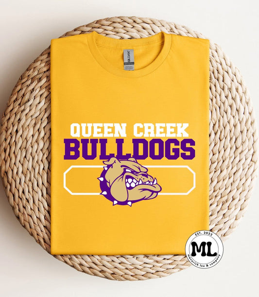 QC Bulldogs logo with outline