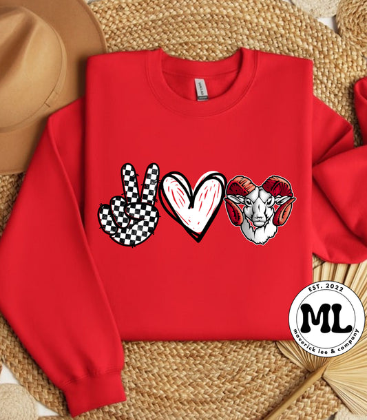 Trotwood Madison Rams - peace love rams