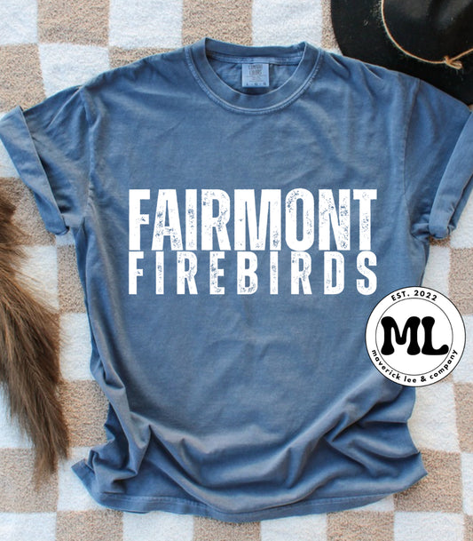 Fairmont Firebirds white distressed