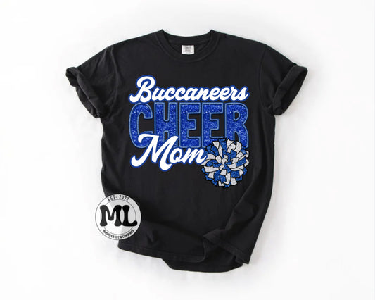 Sequin cheer mom - buccaneers