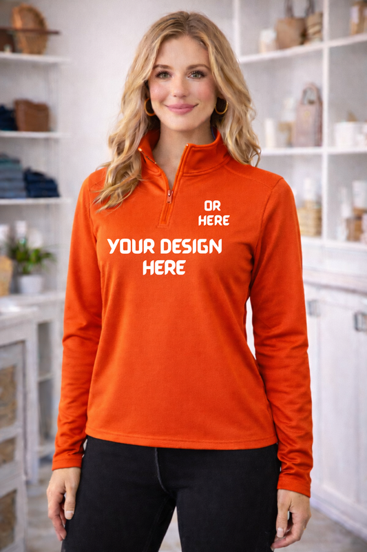 Mock up - Team 365 performance quarterzip - Sport Orange