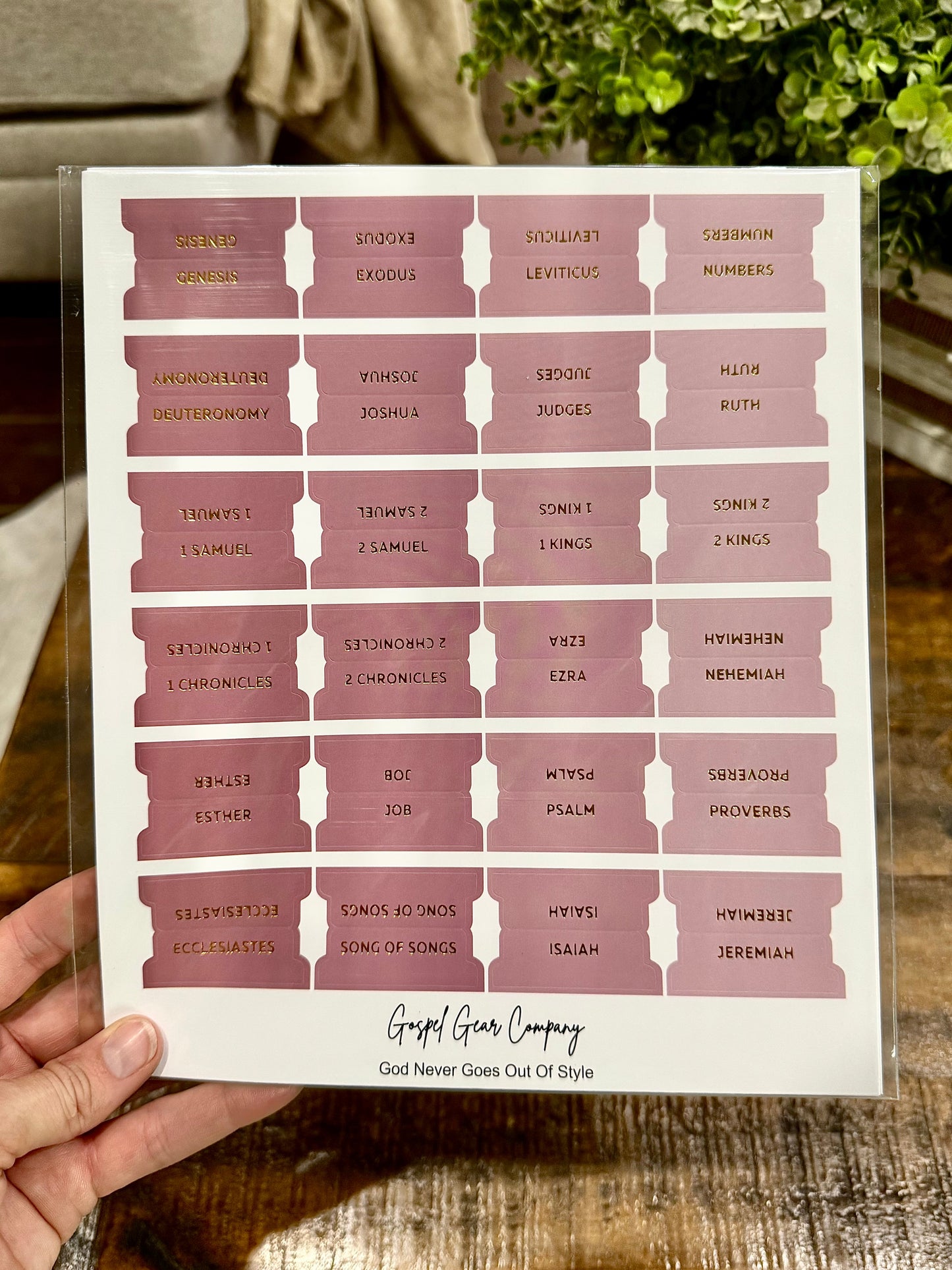 Gold Foil Dusty Rose Matte Bible Tabs - Christian Bible Tabs - Christian Gift - Books Of The Bible Tabs - Bible Accessories - Bible Tabs