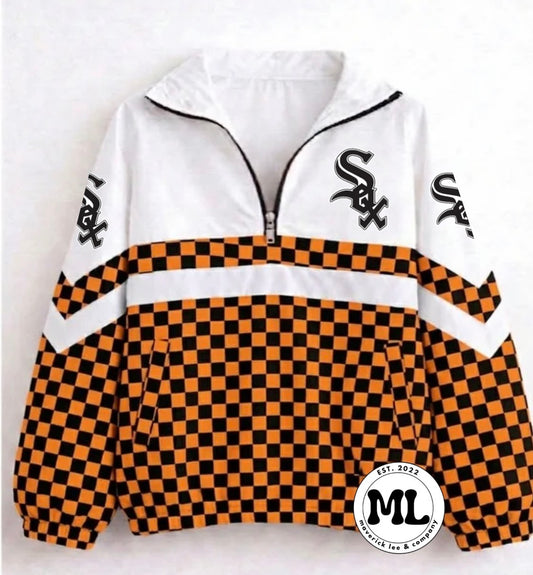 Quarter zip - Beavercreek Sox  - checkered with white stripe