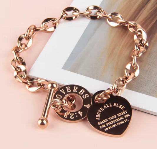 Proverbs 4:23 Bracelet - Christian Bracelet - Christian Gift - Faith Bracelet - Christian Apparel