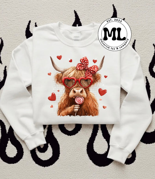 Valentine Cow with lollipop