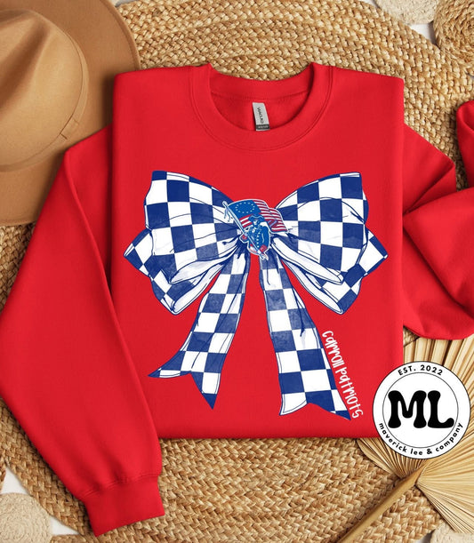 Carroll checkered bow