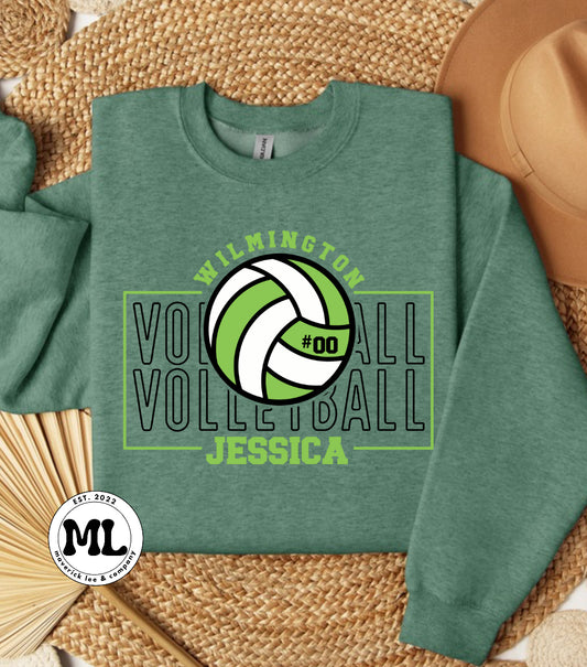 Wilmington Quakers volleyball custom with box