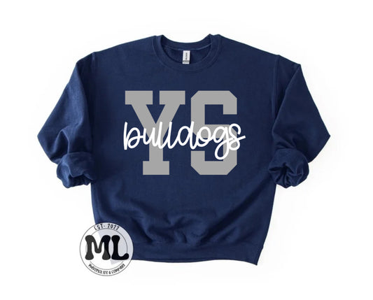 Yellow Springs Bulldogs - YS grey + white ￼