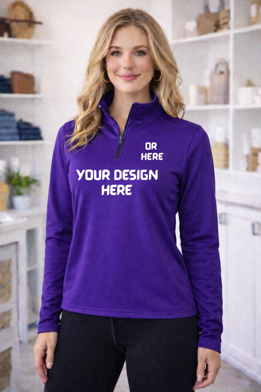 Mock up - Team 365 performance quarterzip - Sport Purple