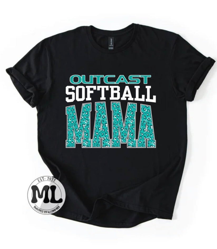 Outcast softball - cheetah mama