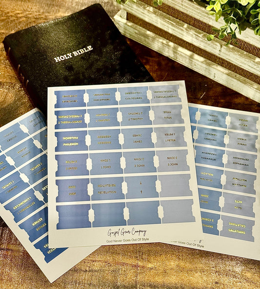 Gold Foil Ocean Breeze Matte Bible Tabs - Christian Bible Tabs - Christian Gift - Books Of The Bible Tabs - Bible Accessories - Bible Tabs