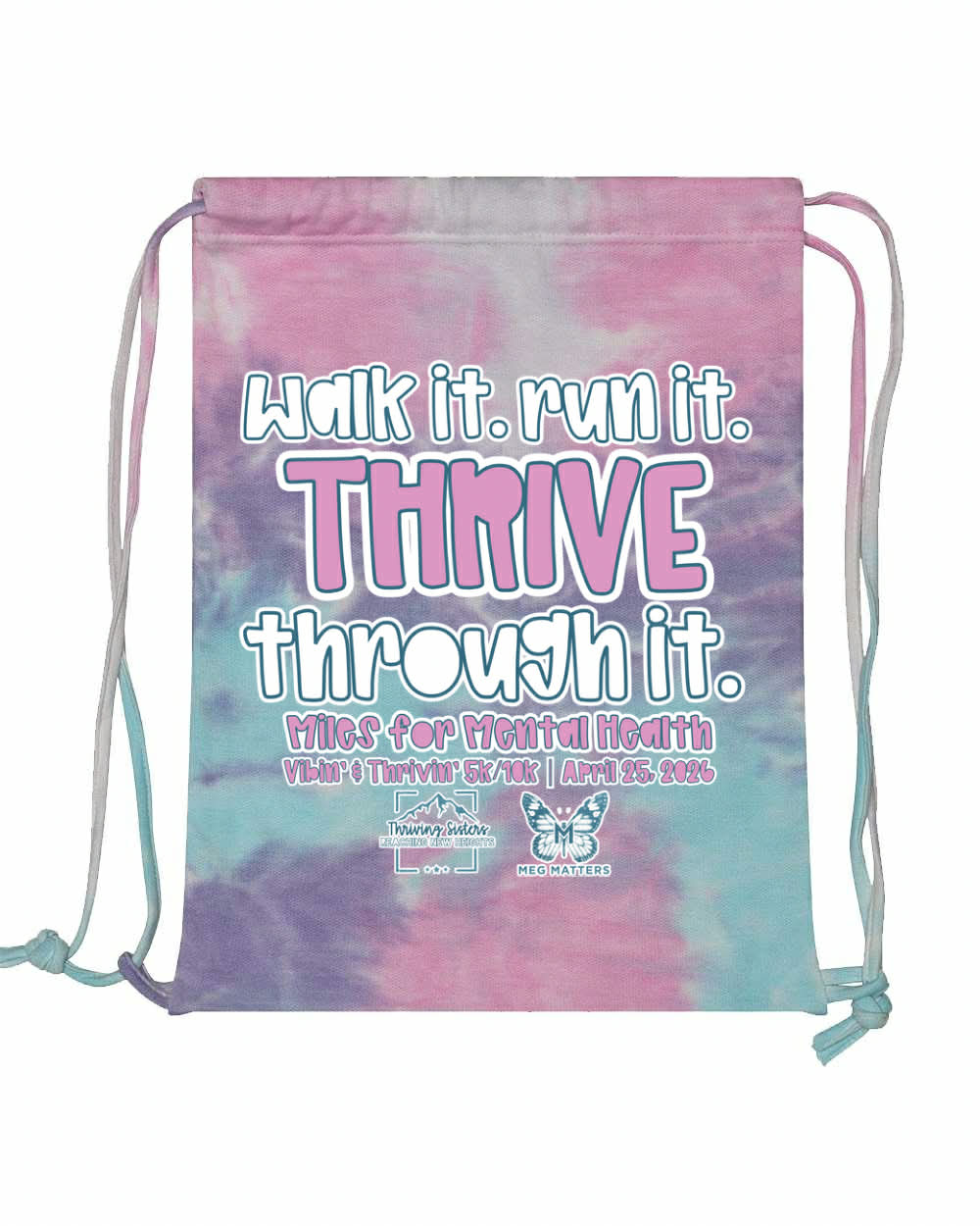 Miles for mental health drawstring bag ￼