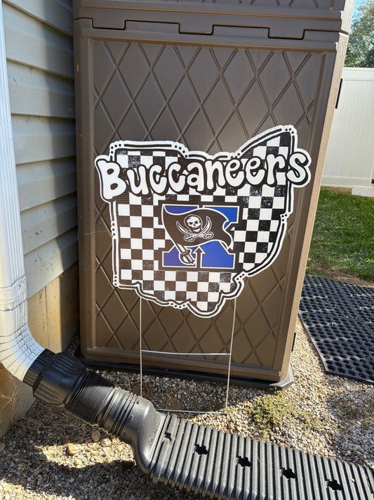 Buccaneers checkered yard sign