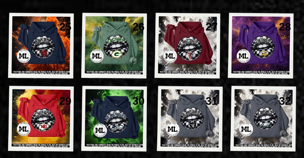 Checkered lips football collection