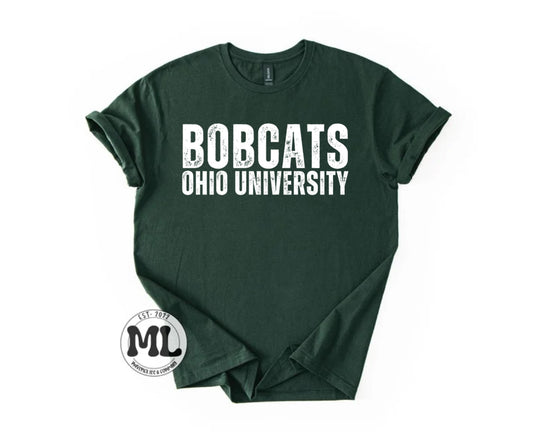 OU - bobcats distressed white