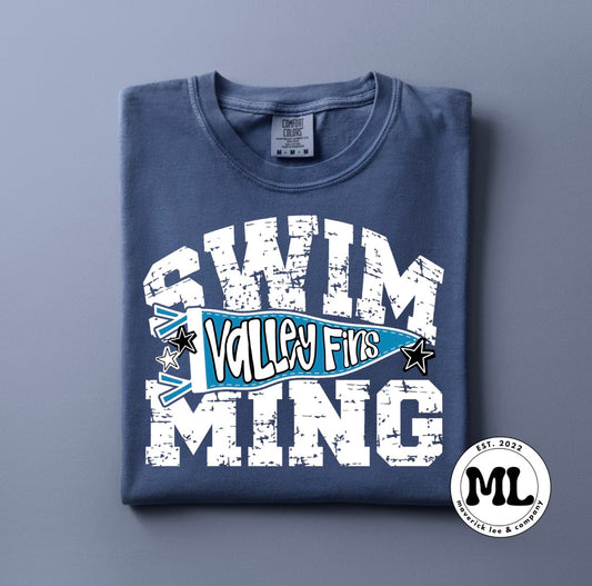 Fins Swimming distressed pennant