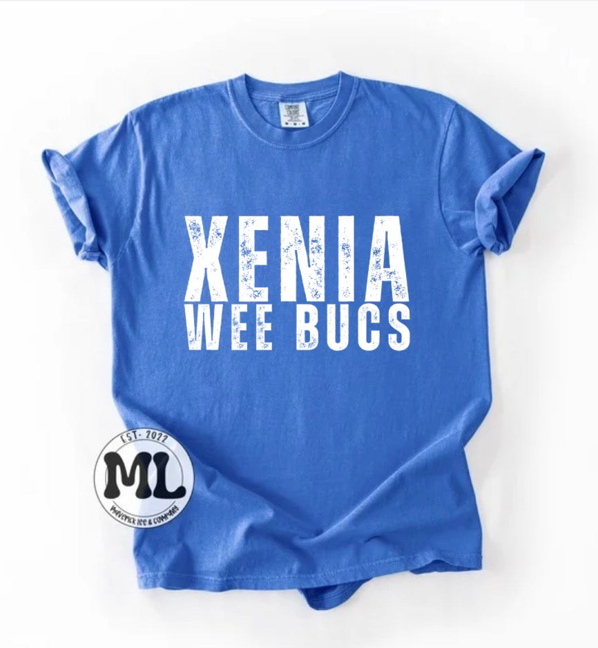 Xenia wee bucs white distressed