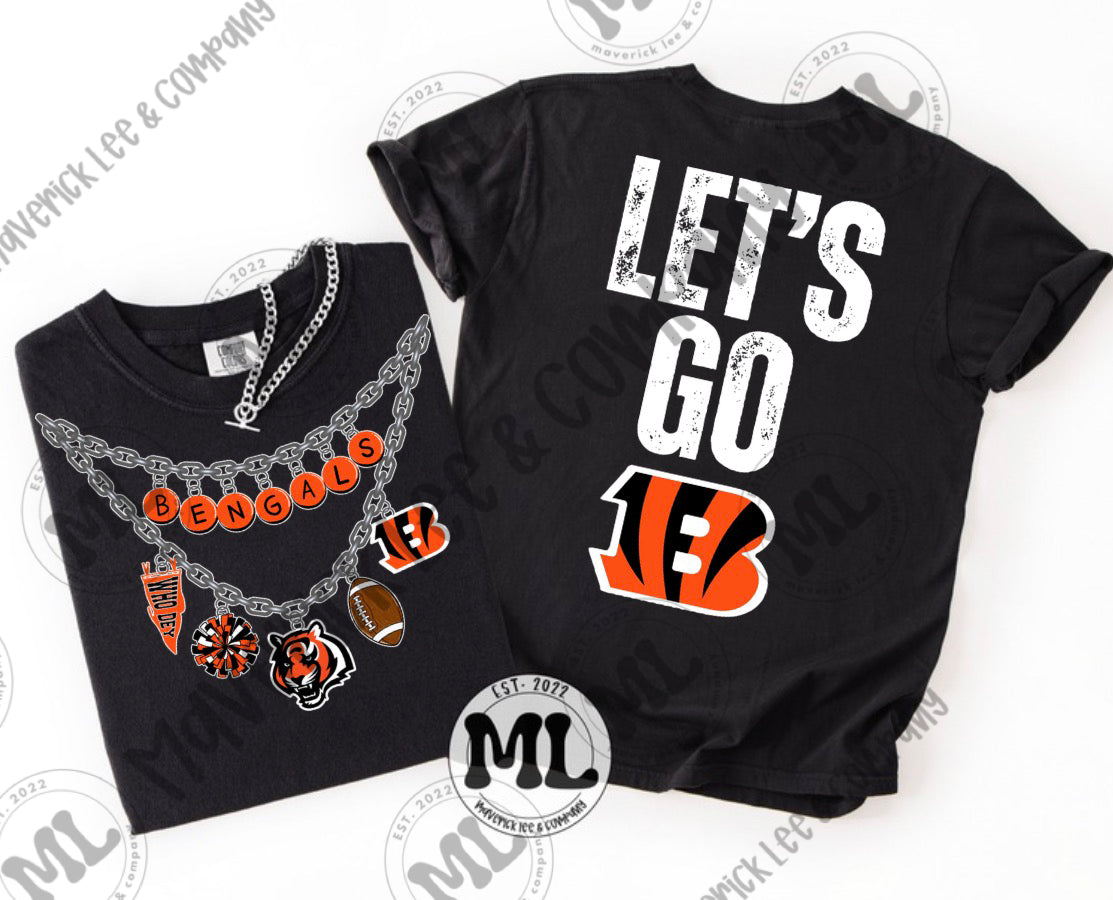 Cincinnati spirit charm chain - let’s go logo back