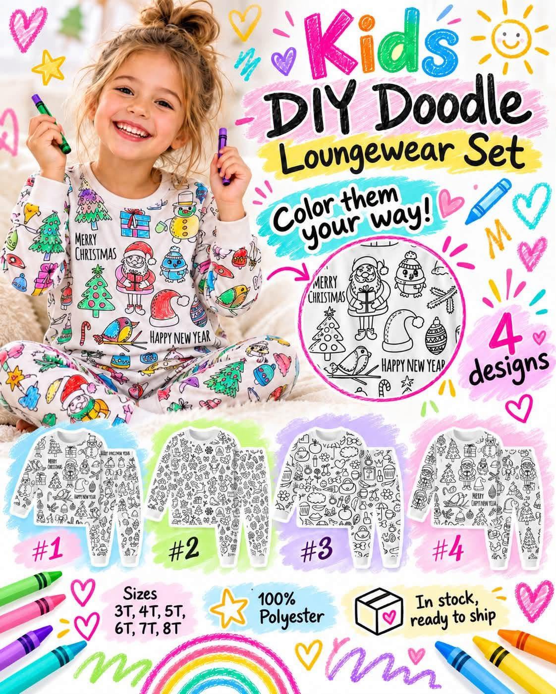Kid's DIY Doodle Loungewear Set