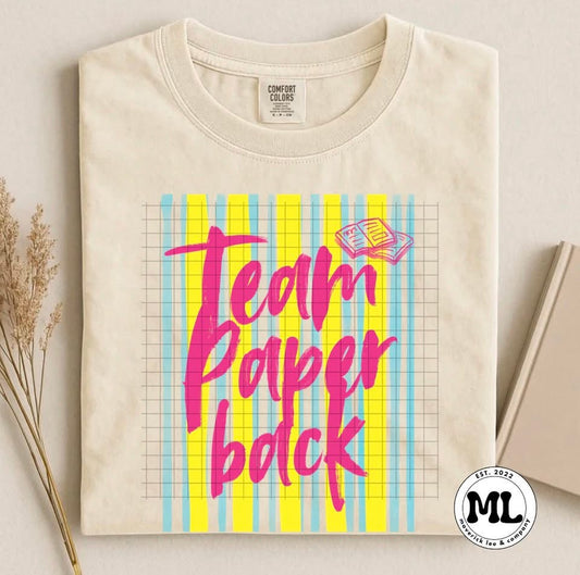 Team paperback - pink font
