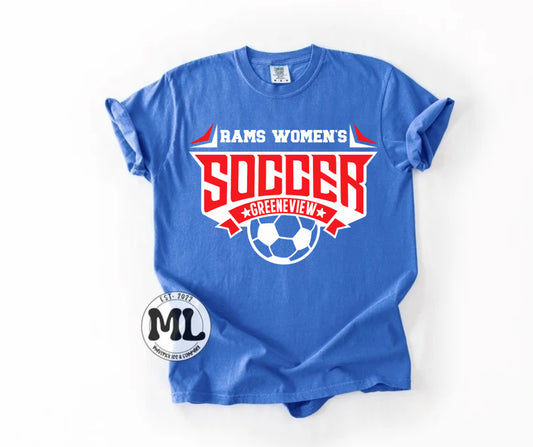 Greeneview soccer - Rams women’s white/red￼