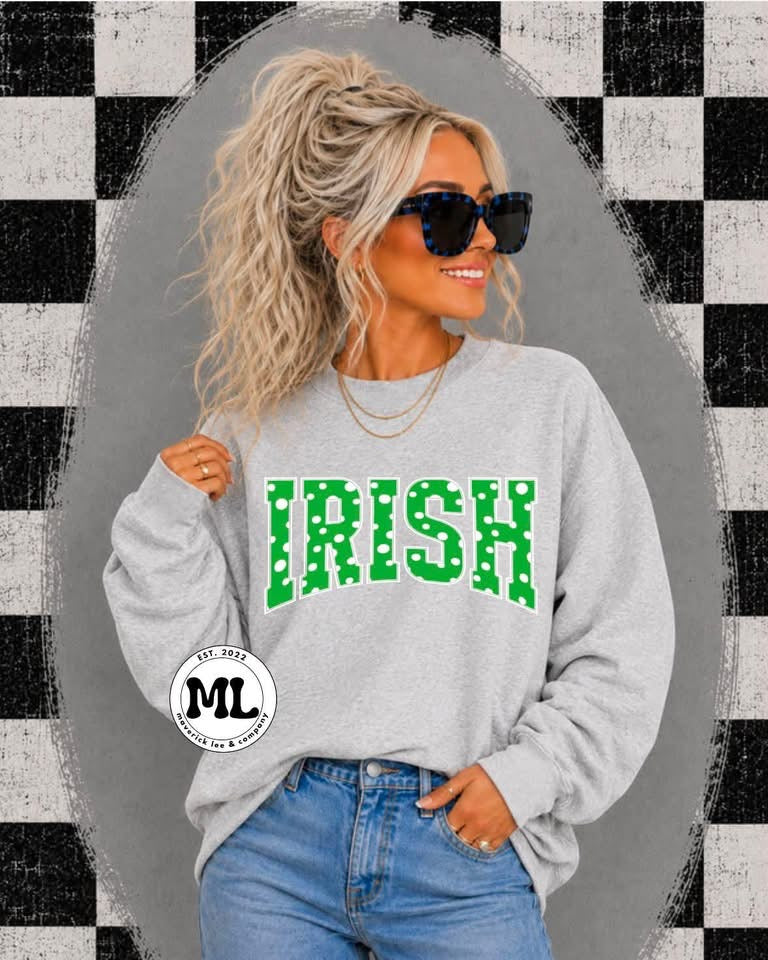 Irish – green and white polkadot