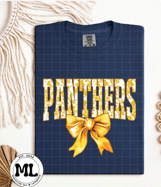 Panthers floral gold