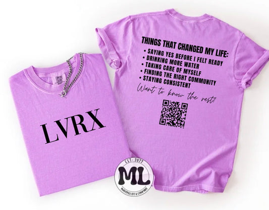 LVRX Custom - Things that changed my life - BLACK FONT