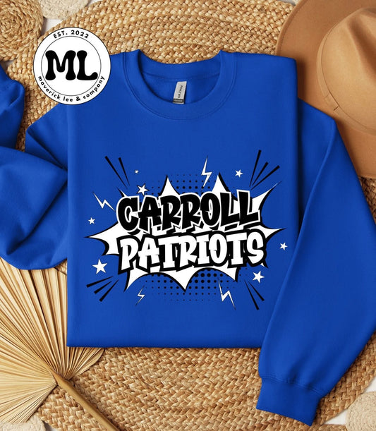Carroll patriots black and white