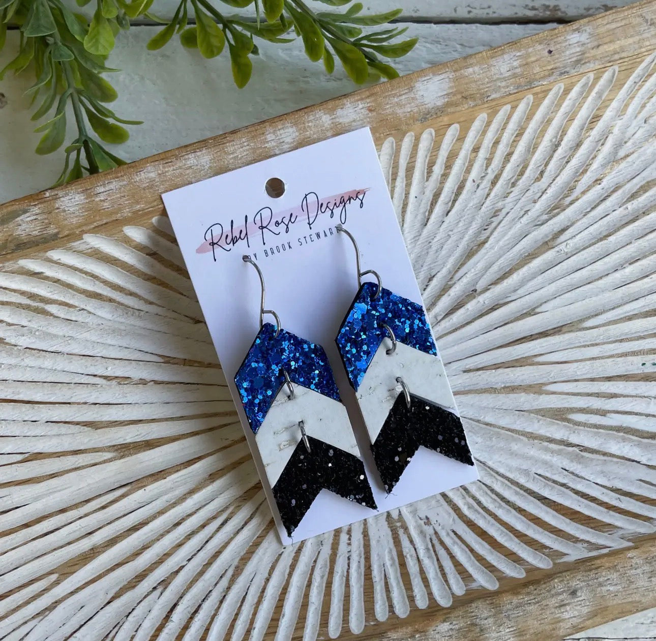 Cork/leather/wood earring collection