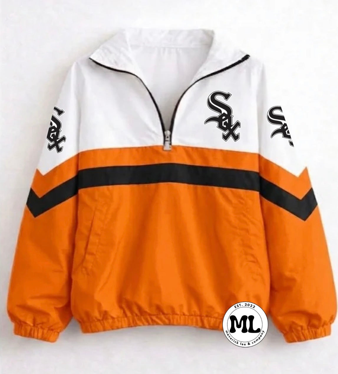 Quarter zip - Beavercreek Sox  - Orange with black stripe