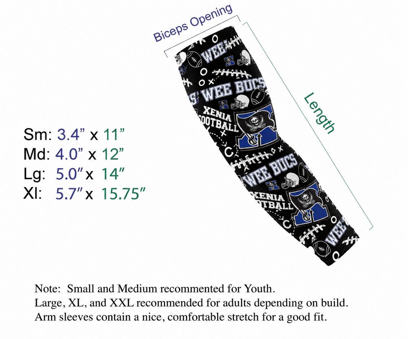 Wee Bucs arm sleeve - Black