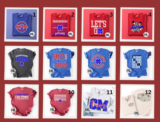 Clinton-Massie Falcons July 2026 spirit collection