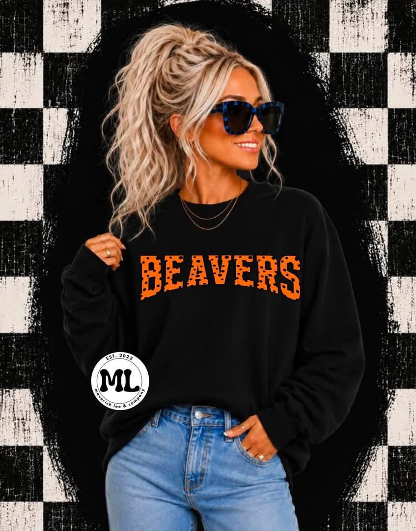 Beavers - black and orange polkadots
