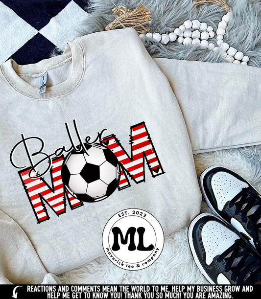 Soccer Baller, mom red stripe